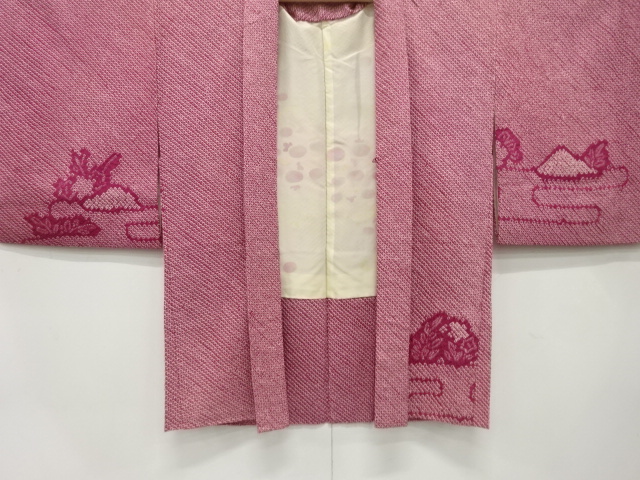  アンティーク　本総絞り　流水に草花模様絵羽織